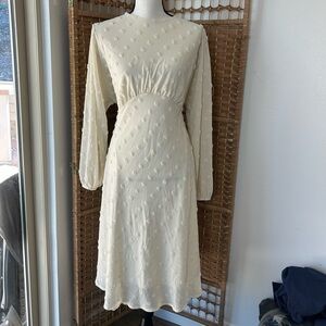 Chicwish Cream Long Sleeve Dress